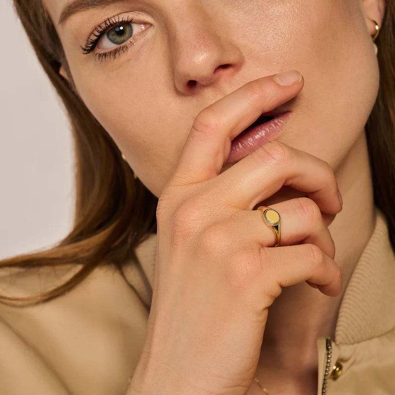 Siegelring - 585er Gelbgold mit Perlmutt