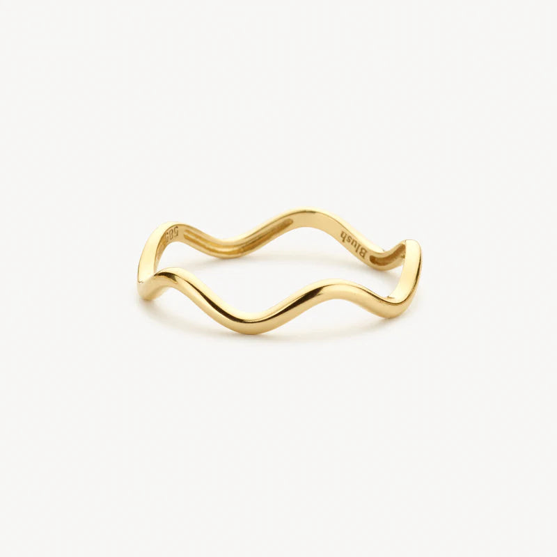Wellenförmiger Ring  - 585er Gelbgold