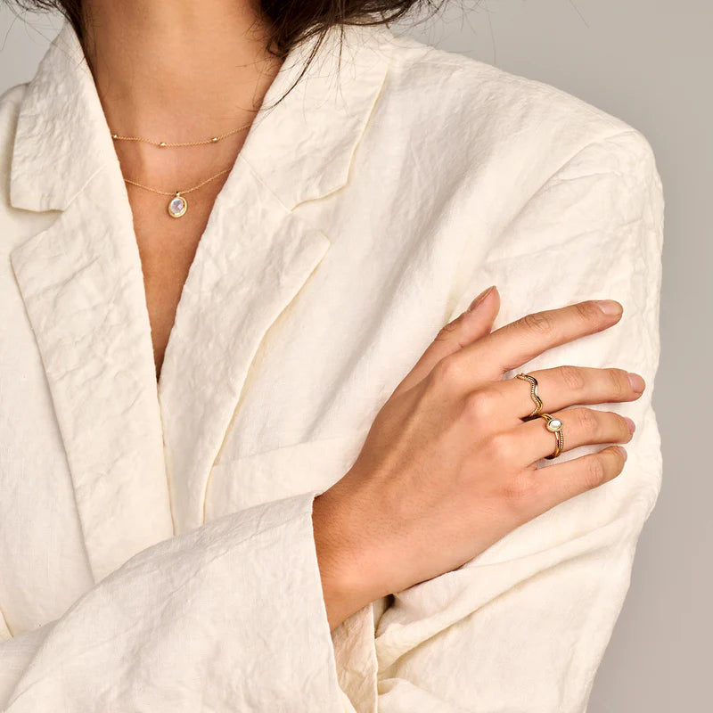 Wellenförmiger Ring  - 585er Gelbgold