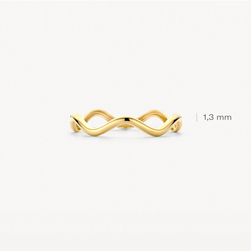Wellenförmiger Ring  - 585er Gelbgold