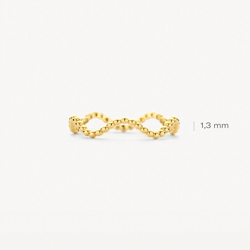Wellenförmiger Ring - 585er Gelbgold