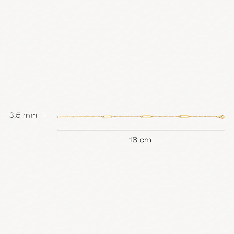 Armband mit feiner Gliederkette und Gliederelementen aus 585er Gold