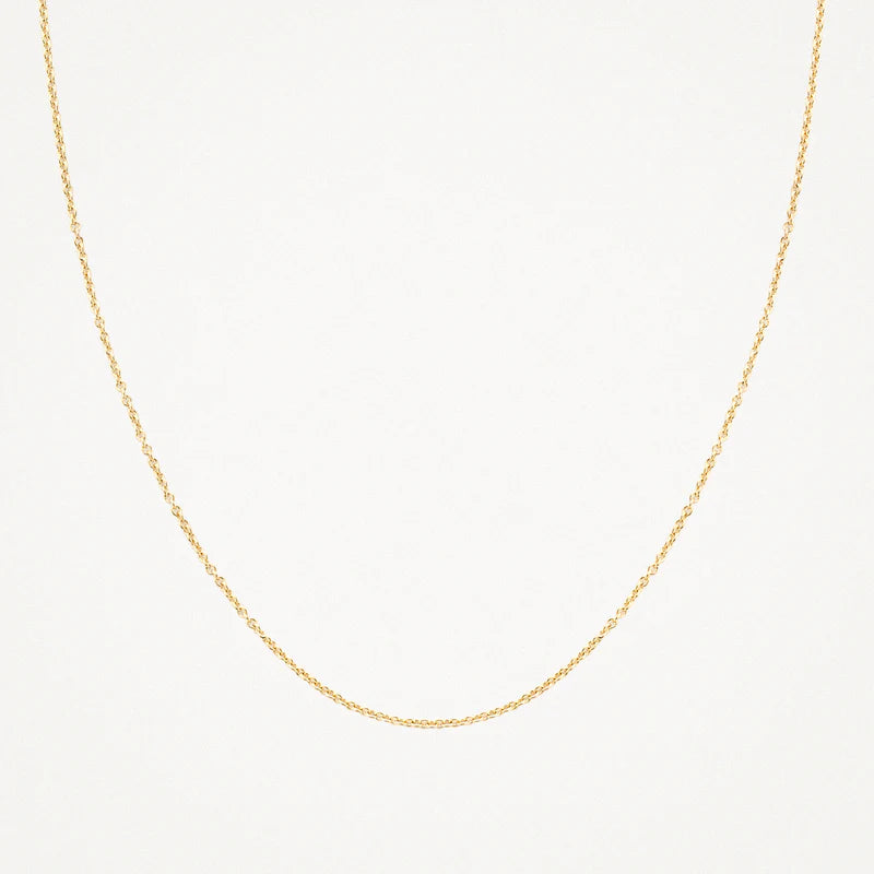 Feine Halskette aus 585er Gold 45 cm lang mit 1 mm Ankergliedern