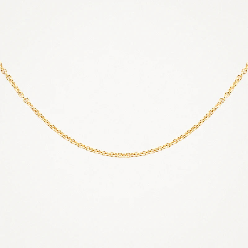 Feine Halskette aus 585er Gold 45 cm lang mit 1 mm Ankergliedern