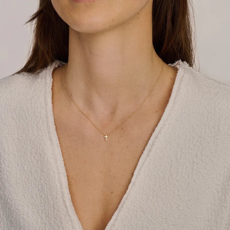 Kreuz Kette - 585er Gelbgold