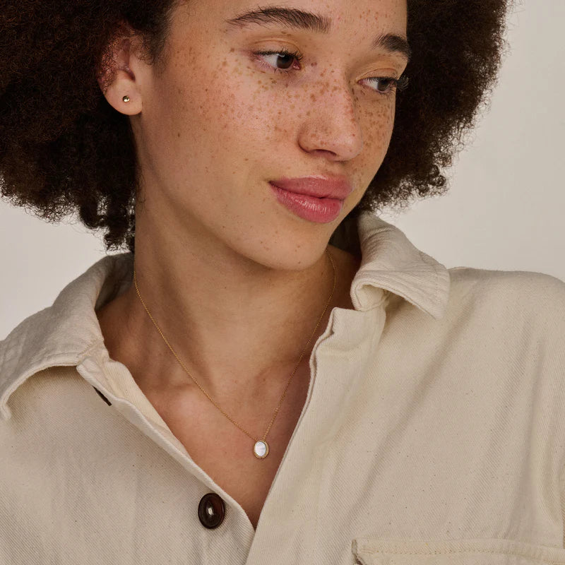 Halskette - 585er Gelbgold mit Perlmutt