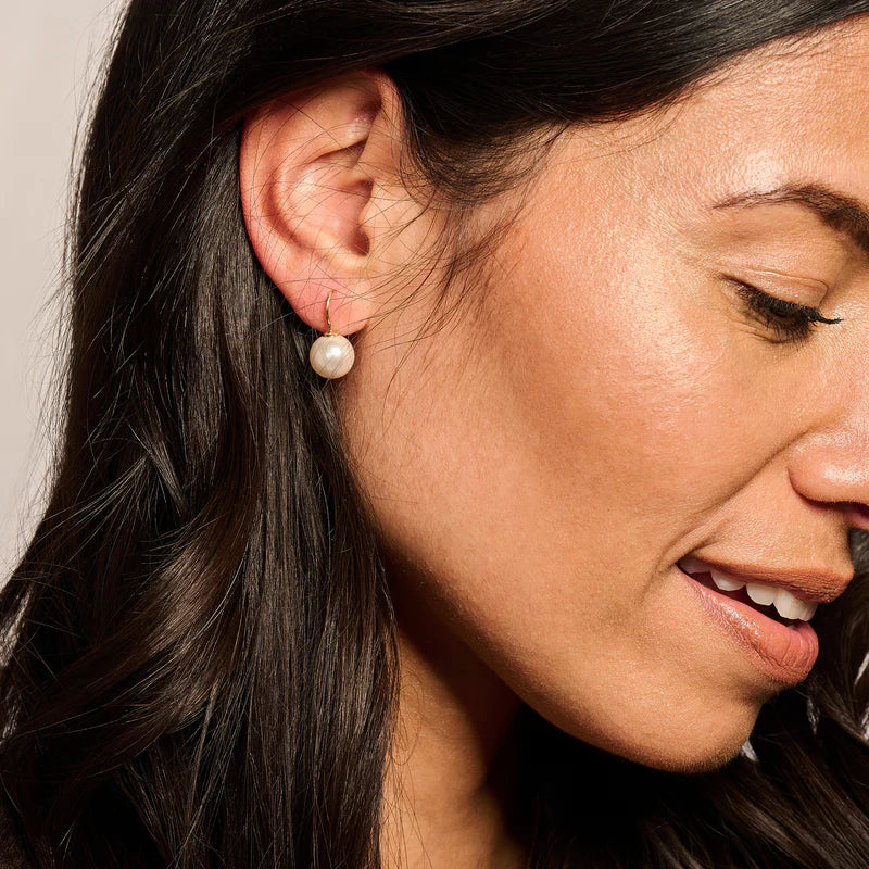 Ohrringe - 585er Gelbgold mit Swarovski Perle