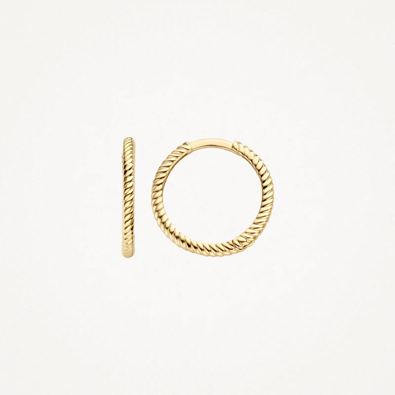 Creolen aus 585er Gold mit Kordeloptik 14 mm