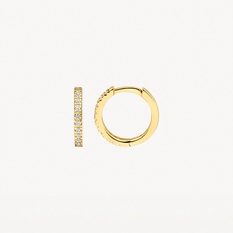 Creolen aus 585er Gold mit Pavé-Zirkonia 11,7 mm