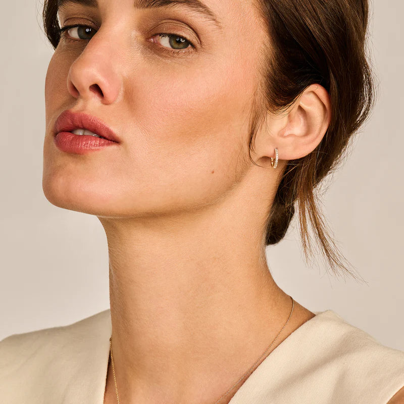 Creolen aus 585er Gold mit Pavé-Zirkonia 11,7 mm